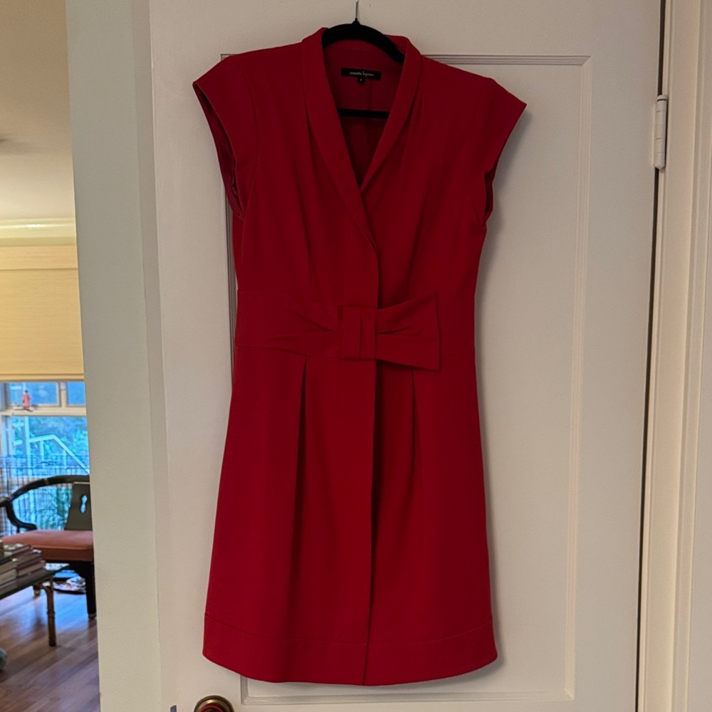 Darling Red Dress with Bow Detail